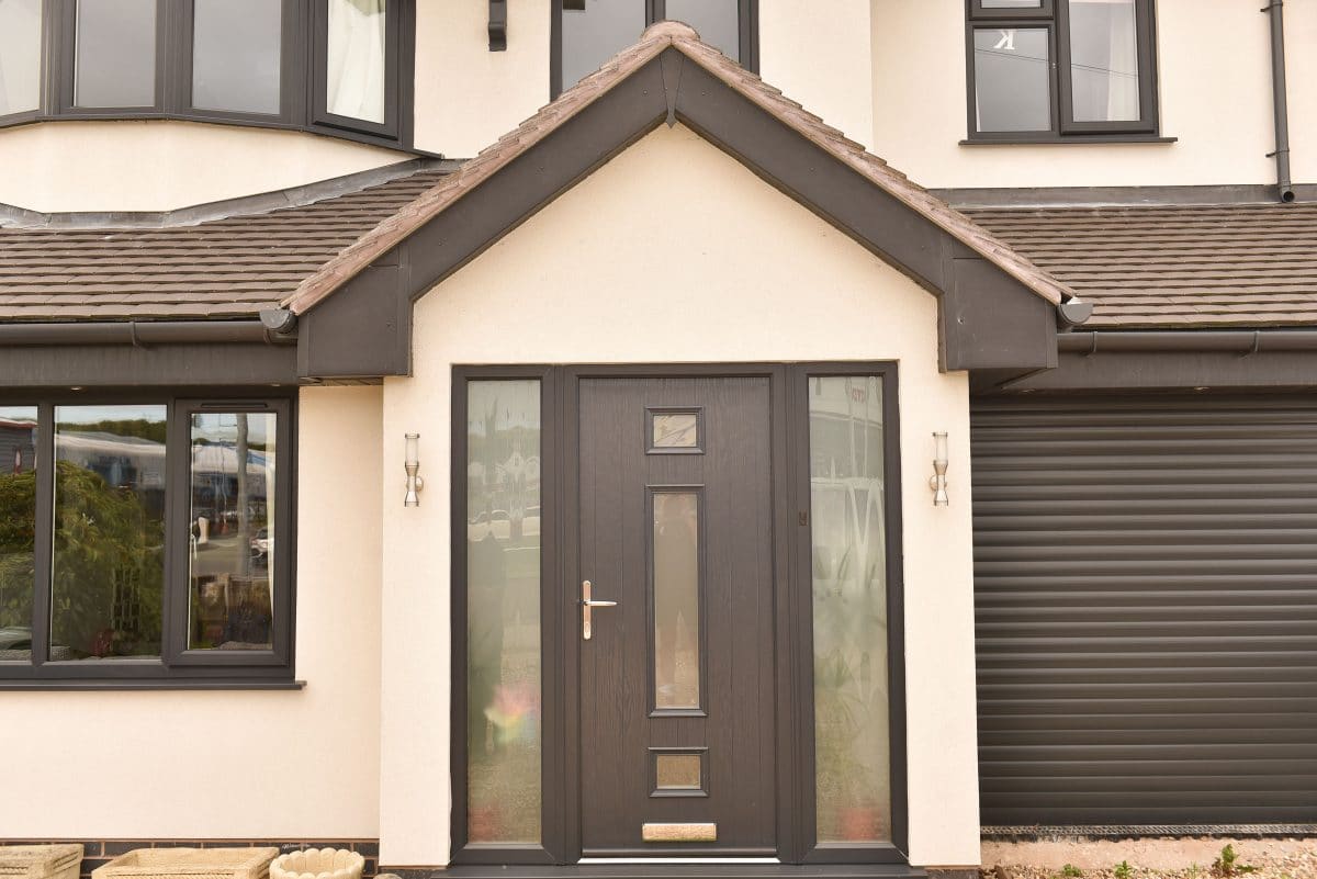 black front door fitted on home