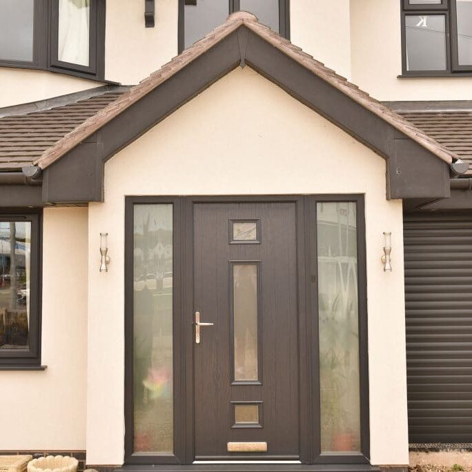 black front door fitted on home